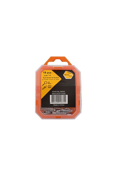 HONEYBEE 18-Piece Rust Resistant Eye Screw and Anchor Set Silver and Grey