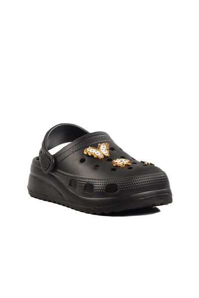WALKWAY Black Lightweight Girl's Sabo Slippers 205 F