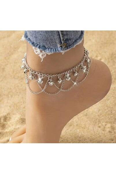 Genel Markalar Zarif Gümüş Renk Zincirli Halhal ile Şıklığı Yakalayın