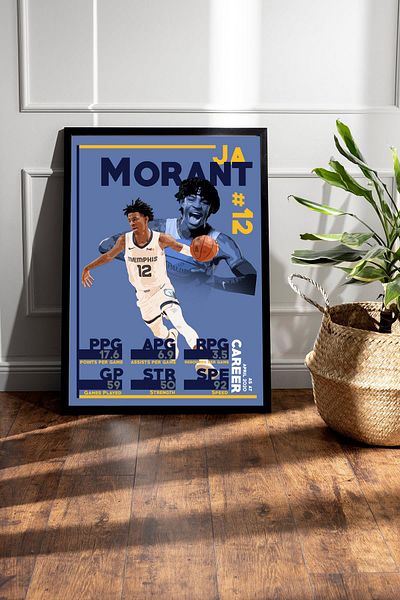 Saturn Pictură înrămată Ja Morant - Poster de baschet NBA