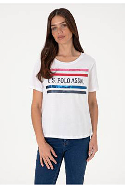 U.S. Polo Assn. U.S. Polo Assn. Sılot Beyaz Kadın T-Shirt 2104036