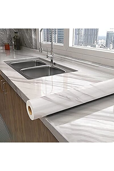 Skygo Açık Mermer Desenli Yapışkanlı Kaplama Kağıdı Büyük Boy 5 Metre