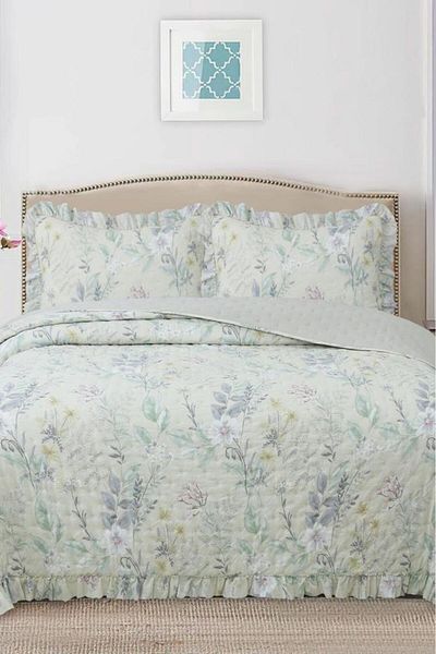 Çeyiz Diyarı Breeze Forest Flowers Double Bedspread 240X260