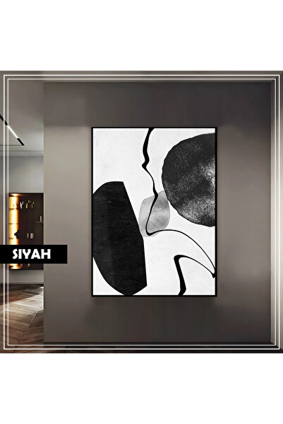 Harika bir ev HARİKABİREV|GEOMETRİK GRİ BOHEM SOYUT MODEL |ÇERÇEVELİ TEMPERLİ...