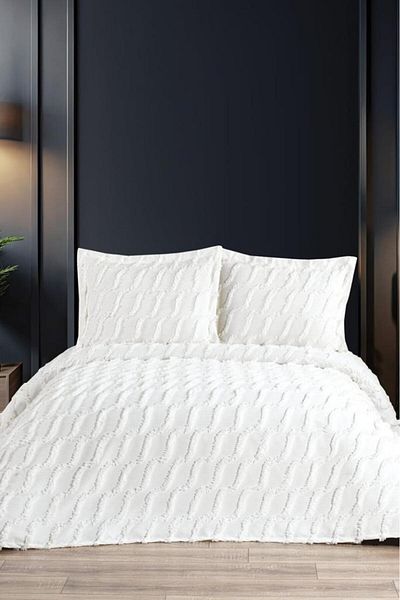 Çeyiz Diyarı Dowry Land Sarkos 3 Piece Double Pique Set Cream