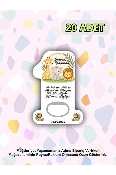 Personalized 1 Year Birthday Gift – Will Open Magnets in the Form of Numbers (20 PIECES)