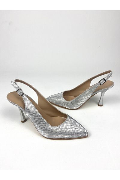 Gloriys Ayakkabı & Çanta Silver Print 9 cm Heel Shoes 01495