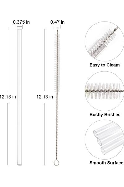 Yenigeldi 6 Stanly Quencher Compatible Tritan Straws and 1 Cleaning Brush