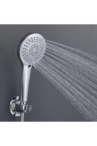 Voli 5 Sprayers Quick Connect Adjustable Speed Shower Hand Chrome and White 5 Inch