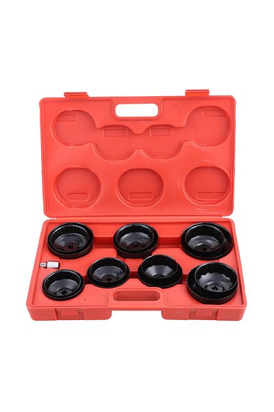 Lawazim 14-Piece Oil Filter Wrench Set - Low Profile Socket Kit with Case, 1/2" Drive