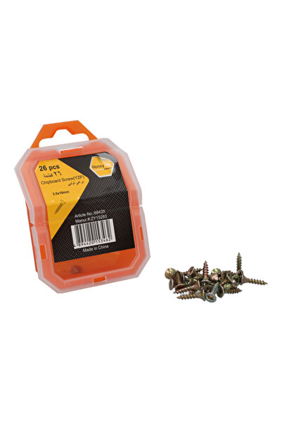 HONEYBEE 26 قطعة من براغي اللوح الخشبي المقاومة للصدأ في صندوق تخزين برونزي 3...