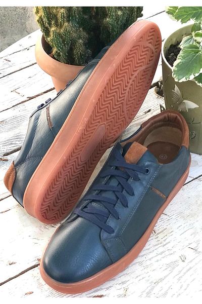 BAGSSHOES 15024 Men's Genuine Leather Casual Sneaker Shoes