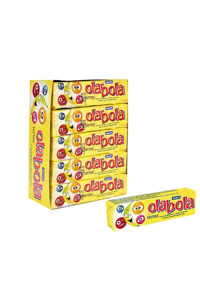 Mert OLABOLA Tattoo – Gumă cu Aromă de Banană + Tatuaj – 20g x 20 Bucăți | Dulce și Interactiv