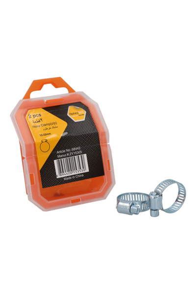 HONEYBEE مشبك خرطوم قابل للتعديل ومطلي بالزنك من قطعتين في صندوق تخزين فضي 12...