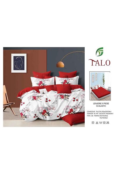 Talo 6-Piece Bed Linen with Fitted Sheet