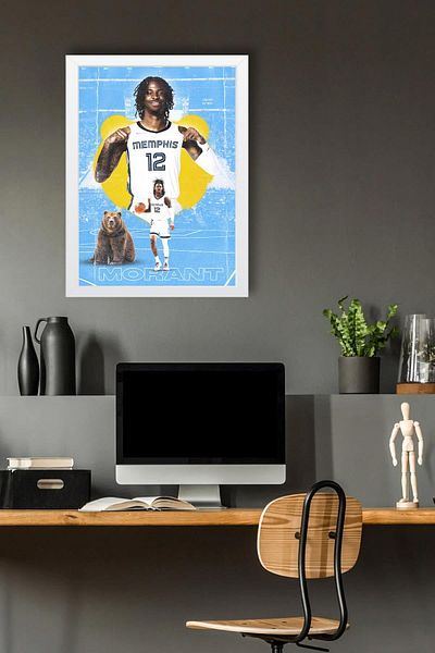 Saturn Pictură cu cadru Ja Morant - Poster NBA Memphis Grizzlies