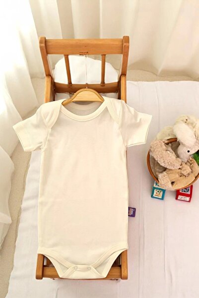 Babydonat Plain Half Sleeve 100% Cotton Unisex 3-Piece Baby Bodysuit