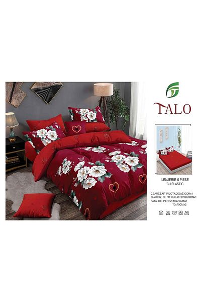 Talo 6-Piece Bed Linen with Fitted Sheet