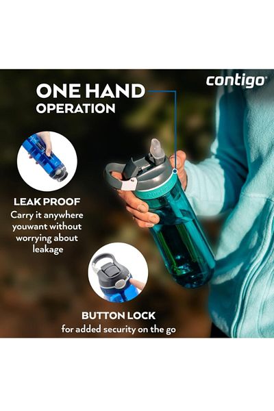 Contigo Ashland Autospout Leakproof Lid Water Bottle Gray Handle - 32oz