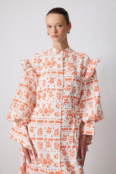 Touché Privé Linen Textured Patterned Dress