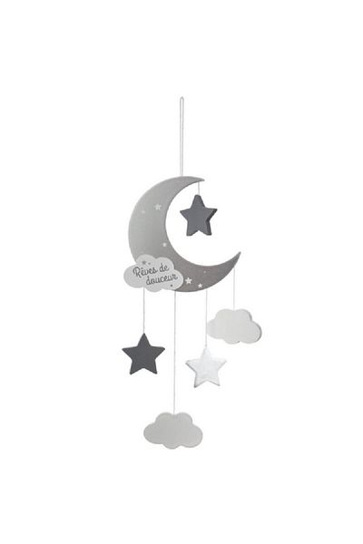 Atmosphera Lune Suspension Hanging Moon and Star Pendant Light Grey