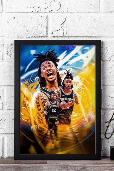 Saturn Pictură cu cadru Ja Morant - Poster NBA Memphis Grizzlies