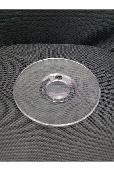 Simax Minimalist Transparent Glass Espresso Plate – Modern Round Design (Single Piece)
