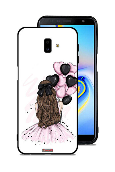 Tolwak غطاء حماية لهاتف سامسونج جالاكسي J6 بلس بتصميم فتاة تحمل بالونات