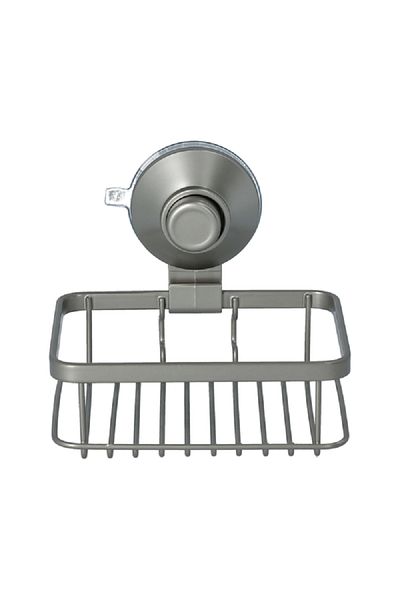 Interdesign Soap Dish With Suction Lock Silver 4.67 X 5.2 X 4.25 Inch
