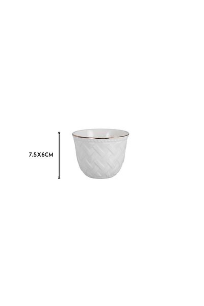 Dania Arabic Coffee Cups Set, Porcelain, Gold Line, 12 Pieces
