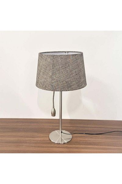 Siera Gray Nickel Shade Round Lampshade with Reading Light 8122