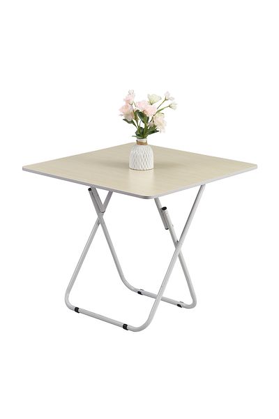 Lawazim Foldable Square Table - 80x80x81.5cm Iron Frame Table for Indoor and Outdoor Use