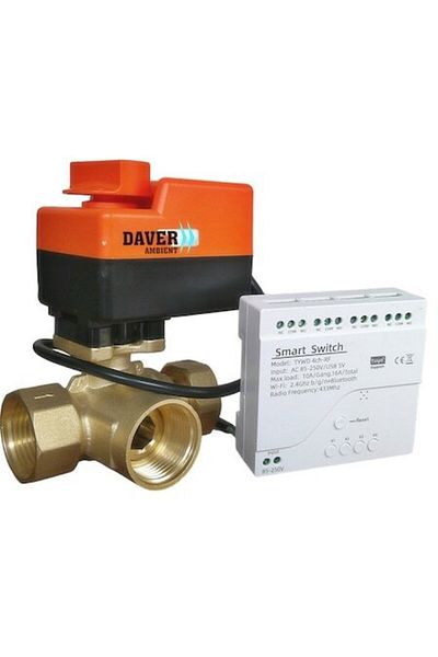 Daver Vana 3 cai rotativa 1" cu olandez, servomotor 230V/50Hz, buton de control manual si releu WIFI
