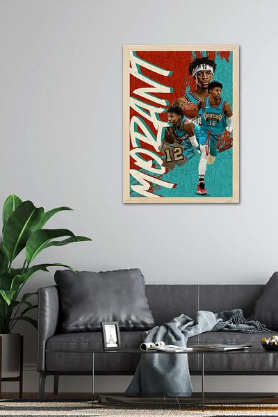 Saturn Pictură înrămată Ja Morant - Poster de baschet NBA