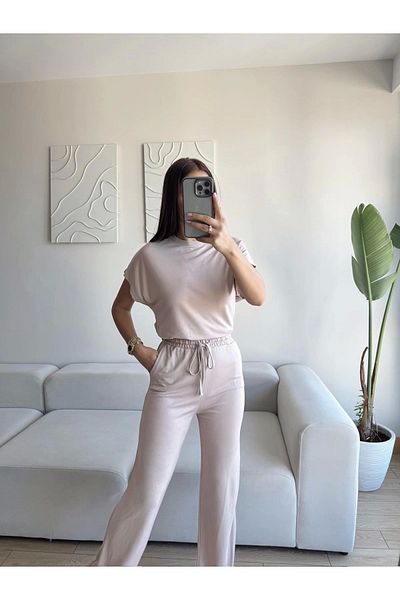 Zoom Butik Modal Double Suit - Beige
