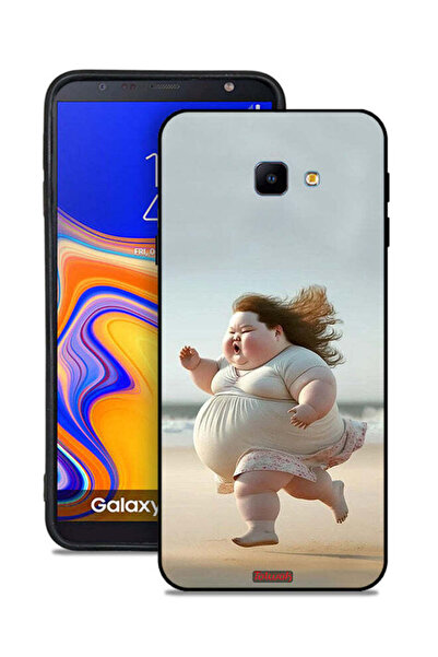 Tolwak غطاء حماية لهاتف Samsung Galaxy J4 Core بتصميم فتاة سمينة تركض