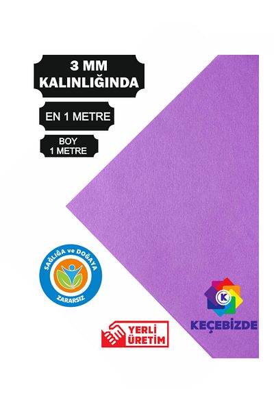 KeçeBizde Lila Thick Felt 3 mm Thickness 1 Meter