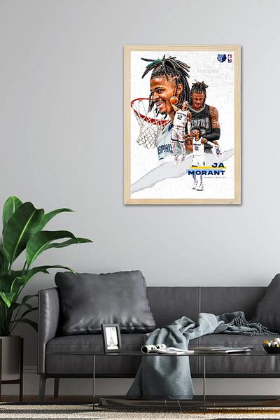 Saturn Pictură cu cadru Ja Morant - Poster NBA Memphis Grizzlies