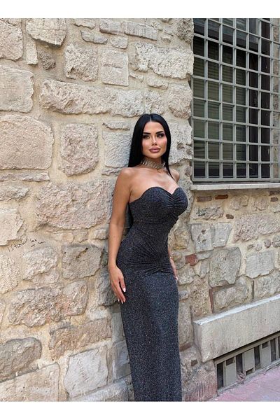 sajarsln Rochie din Lycra Antracit Shiny