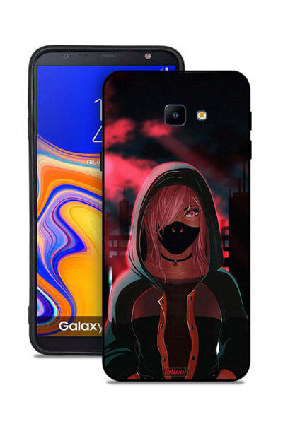 Tolwak غطاء حماية لهاتف Samsung Galaxy J4 Core بتصميم فتاة ترتدي قناعًا