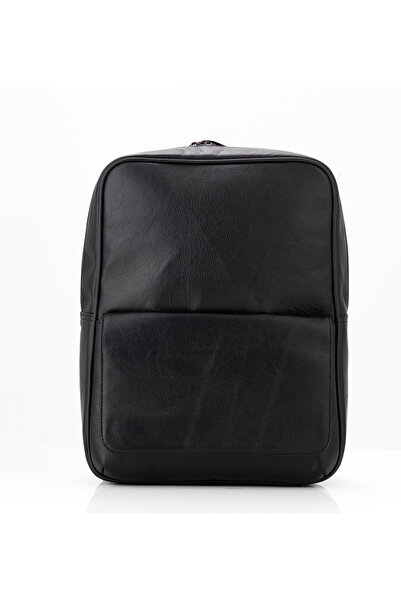 duarte deri Duarte Unisex Hakiki Deri Siyah Sırt Çantası