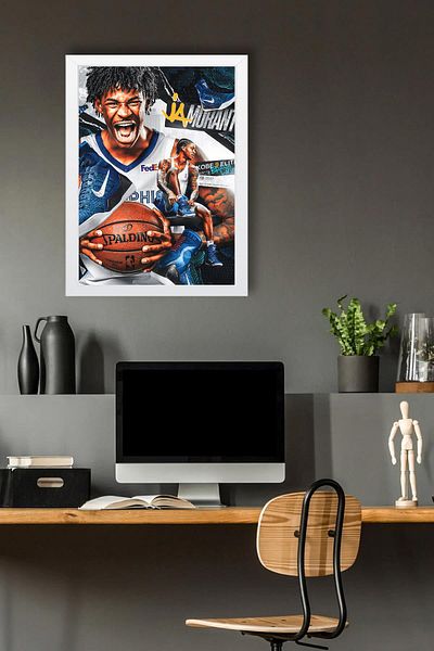 Saturn Pictură cu cadru Ja Morant - Poster NBA Memphis Grizzlies