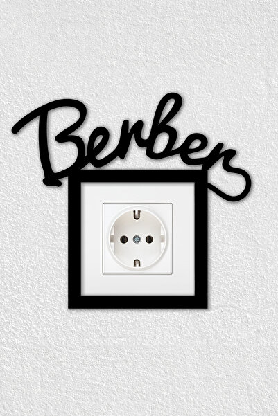 To Design Lab Berber Temalı Dekoratif Duvar Priz Anahtar Çerçevesi Tablo