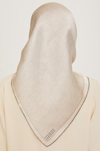 Armine Silk Scarf 2025 Winter - 9246-03 Cream Twill