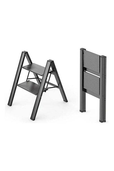 sharpdo Metal Ladder 2 Steps Durable And Foldable Aluminium Alloy