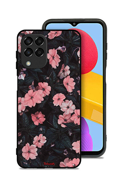 Tolwak غطاء حماية لهاتف سامسونج جالاكسي M33 - لون الخوخ والورود الصغيرة