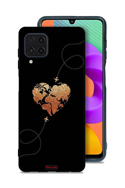 Tolwak Samsung Galaxy M32 4G Protective Case Cover Airplanes Touching Heart