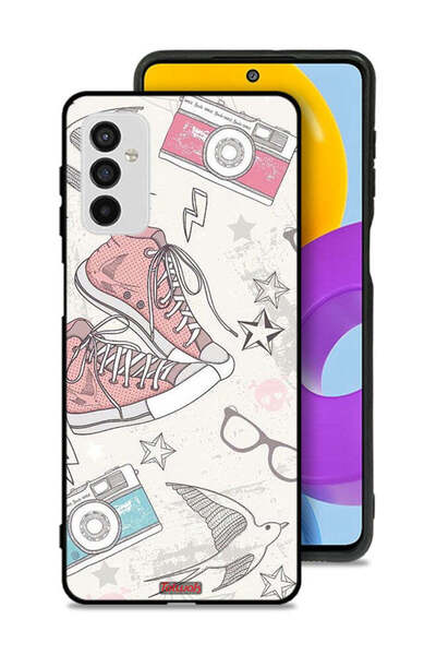 Tolwak غطاء حماية لهاتف سامسونج جالاكسي M52 5G، حذاء قماشي وفن كاميرا