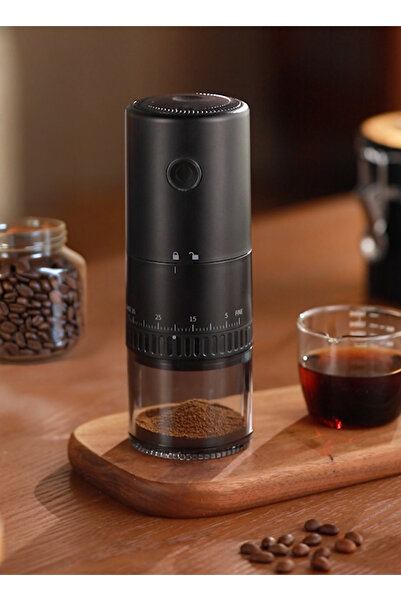 TOSCANA U Portable Electric Coffee Grinder Rechargeable Black USB C 30W 120ml Capacity