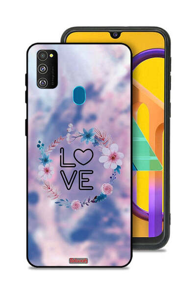 Tolwak غطاء حماية لهاتف سامسونج جالاكسي M30s بتصميم خاتم الحب والزهور